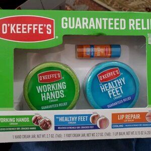 NEW in Box O'Keeffe's Guaranteed Relief Combination Set-for Hands, Feet & Lip